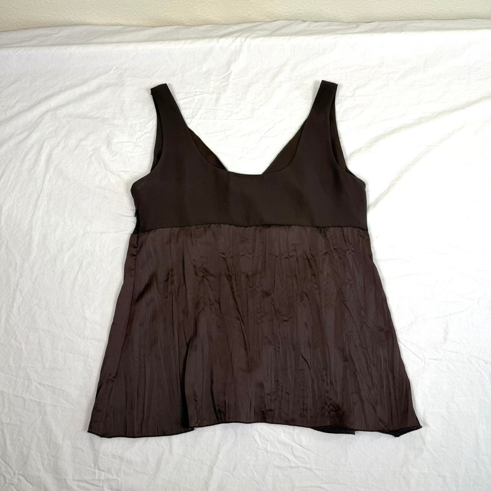 Vintage y2k Bandolino brown & pink floral embroidered design babydoll fairy top - Picture 7 of 8
